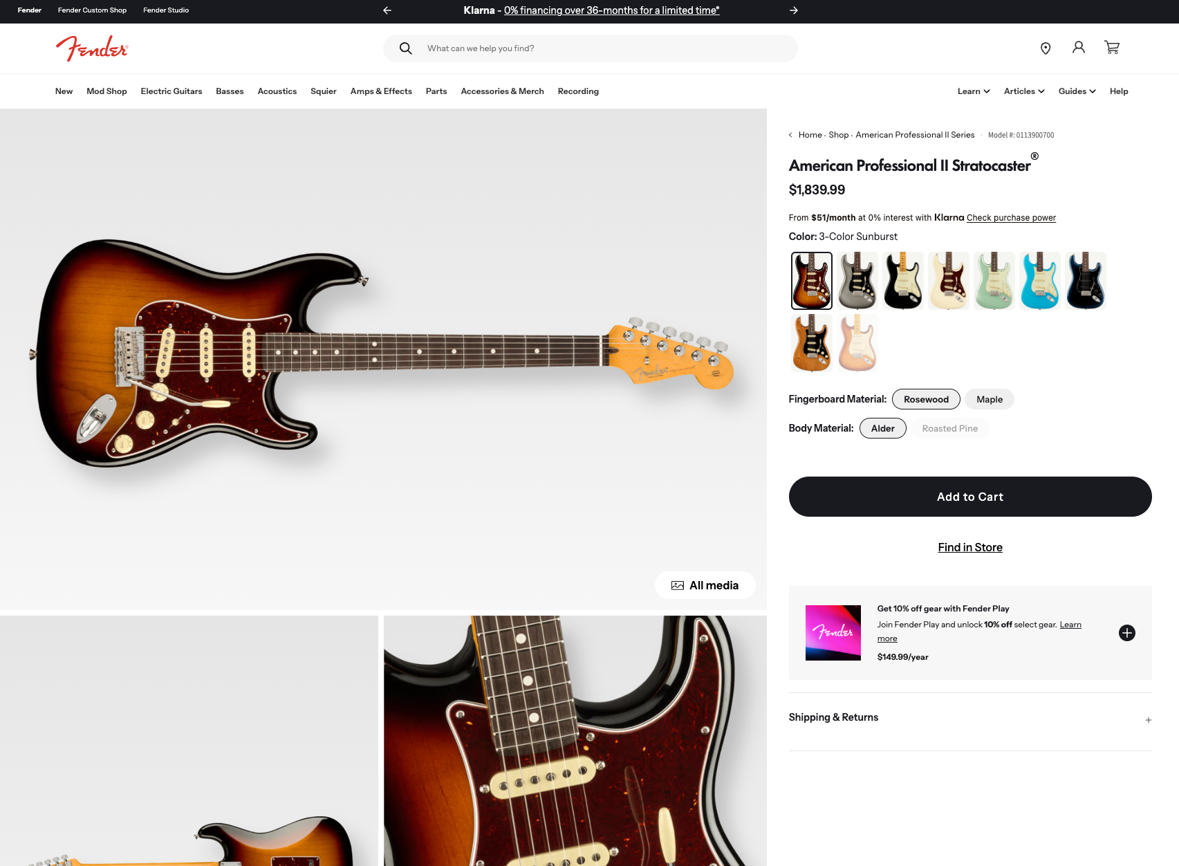 Fender Musical Instruments work sample